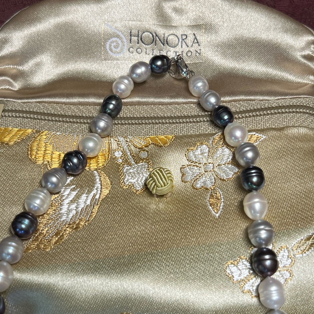 Honora Gray Silver & Cream Freshwater Pearl Necklace